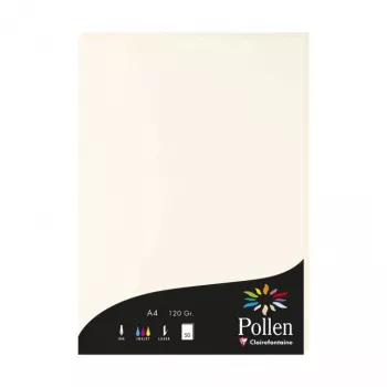 Clairefontaine Pollen A4 naturhvid 120g/m² papir – 25 ark 56000C