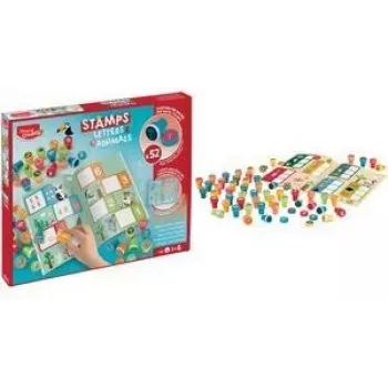 Maped Creativ bogstaver & dyr selvfarvede stempelsæt, 36 stempler, flerfarvet 907060