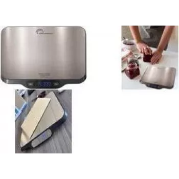Little Balance LB 8705 c-Parfait genopladelig digital køkkenvægt med USB-C, 5 kg, 1 g præcision, batterifri, LCD