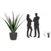 PAPERFLOW kunstig aloe vera-plante, 450 mm, polyethylenblade, plastikstængel, grøn, 1 stk (PAALOE45)