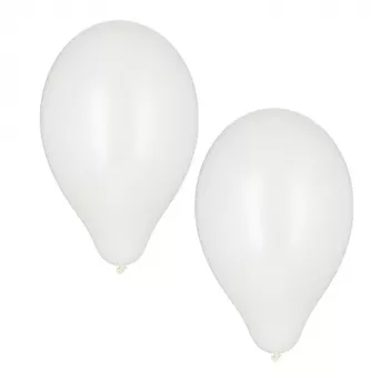 PAPSTAR White Latex Balloons, 250 mm Diameter, 100-Pack, Helium-Compatible 18956