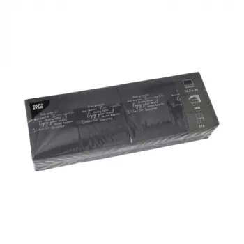 PAPSTAR Snackservietter DAILY Collection, sort, 1/4-fold, »Enjoy your Meal«-tryk, 50 stk. 37407