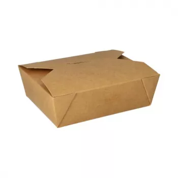 Papstar 87611 Engangs-madbeholder af pap med PLA-belægning, brun, 1000 ml (100 stk.)
