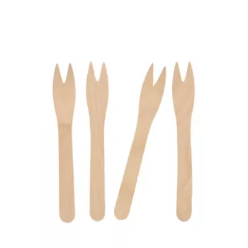 PAPSTAR pure Pommes frites-gaffel, birketræ, 121 mm, biologisk nedbrydelig, 1 stk. 82557