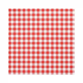 PAPSTAR Vichy ternet rød papirservietter, 330 x 330 mm, 3-lags, 1/4-fold, 20 stk. 82763