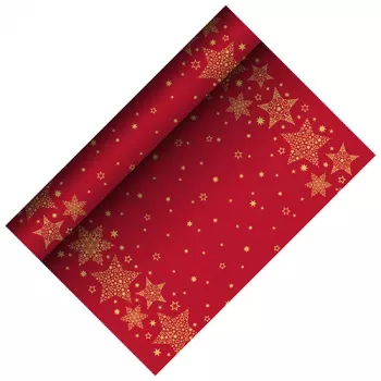 PAPSTAR Christmas Shine rød airlaid bordløber, 400 mm x 3 m, på rulle, 1 stk. 88657
