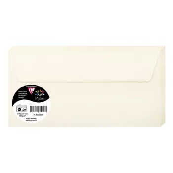 Pollen by Clairefontaine DL konvolut, naturhvid 120 g/m², 110 x 220 mm, pH-neutral, syrefri, 1 stk. (56030C)