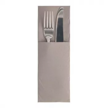 PAPSTAR ROYAL Collection servietlomme, grå, 40 x 40 cm, 1-lags airlaid, forudfoldet med bestiktaske, 50 stk. 89417