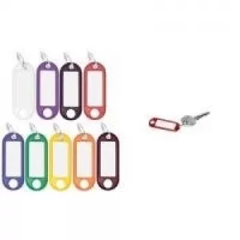 WEDO nøglering med ring, diameter 18 mm, violet plastkasse, hvidt skrivbart udskifteligt etiket 262 801808