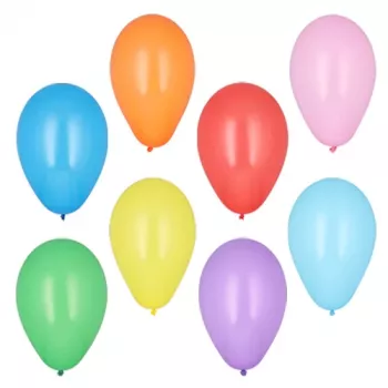 PAPSTAR Round Balloons, 190 mm Diameter, Assorted Colours, Natural Rubber Latex, 1 Piece (10049)