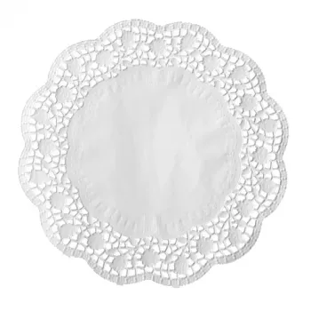 PAPSTAR rund kagetæppe, 320 mm, hvidt præget kniplingspapir, 40 g/m², 1 stk. (12456)