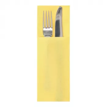 PAPSTAR DAILY Collection gul serviet af tissue med bestikrum, 2-lags, 400 x 330 mm (foldet 200 x 85 mm), 50 stk. 37047