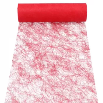 PAPSTAR Sizoflor bordløber/dekorationsbånd, rød, 75% polyester 25% polyamid, vandtæt, rivestærk, 1 stk. 37062
