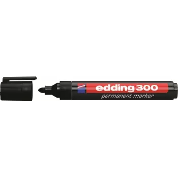 Edding 300-E4 markersæt, 4 stk., sort/blå/grøn/rød 4-300-4