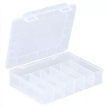 ALLIT EuroPlus Basic sortimentsboks 18/7, transparent slagfast polypropylen, 7 rum, sort 457180
