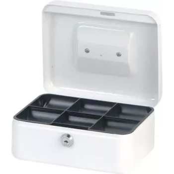 MAUL pengekasse hvid 200x170x90 mm stål med cylinderslås og 2 nøgler 56102-02