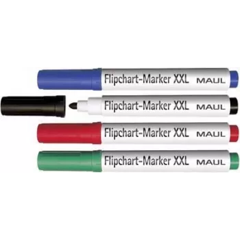 MAUL HEBEL flipchart-marker XXL rund spids assorterede farver (4-pak) 63839-99