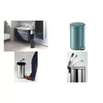 DURABLE metal-pedalskraldespand 12L rund sølv 341158