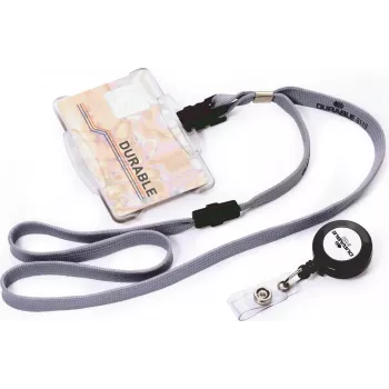 DURABLE id-kortholder med drejeklip, transparent, til 1 kort, 25-pak 811819