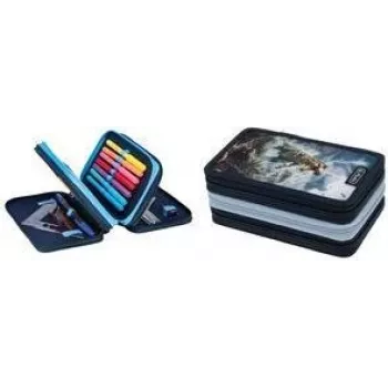 Herlitz TriCase Thunder Rex penalhus, 31 dele, polyester, 3 rum, 3 lynlåse 400205916