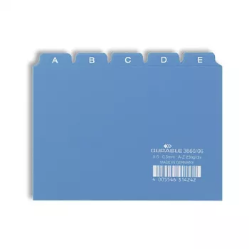 DURABLE A6 register A-Z, 25 register, polypropylen, grå, præget, 1 sæt 366006