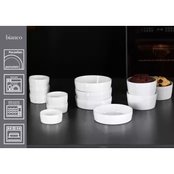 Ritzenhoff & Breker BIANCO ovnforme-sæt, 245 ml, 4-dele, porcelæn, hvid 431452