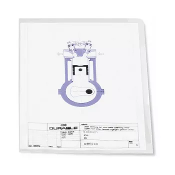 DURABLE BUSINESS A4 dokumentlommer, hård folie, 0,15 mm, transparent, 50-pak 233919