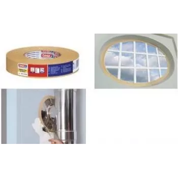 Tesa 4319 malertape af crepepapir, 38 mm x 50 m, creme, naturgummiklæber, rivestærk, skarpe farvekanter 04319-00008-00