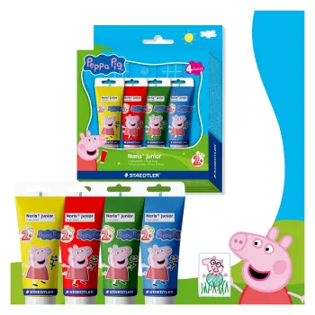 STAEDTLER Noris junior Peppa Pig fingerfarver, 4 x 150 ml, fra 2 år 8814 L1