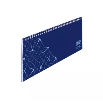 herlitz Compact bordkalender 2023, blå, uge på to sider, spiralbinding, tysk 50042104