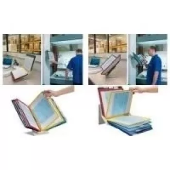 DURABLE VARIO PRO 10 A4 visningssystem bordstativ, 10 tavler, grå/sort 557900