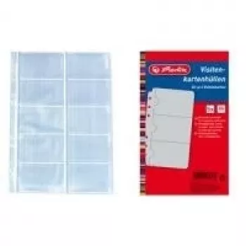 HERLITZ visitkortlommer, DIN A4, 10 rum pr. lomme, transparent, 10-pak 5894209