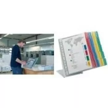 DURABLE FUNCTION TABLE 20 A4 bord-display-panel-system, 20 paneler, sort ramme, lysegrå base 568800