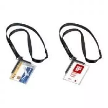 DURABLE 820758 transparente ID-kortholdere med clip og pin, 10-pak