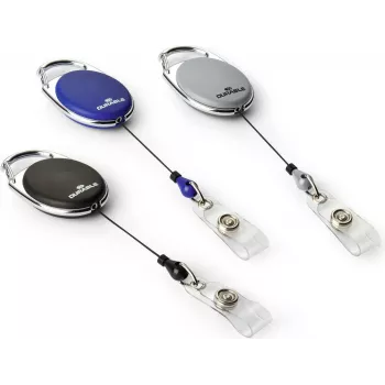 DURABLE Jojo STYLE id-holder med snap-button-strop, 80 cm nylonsnor, sort, 10-pak 832410