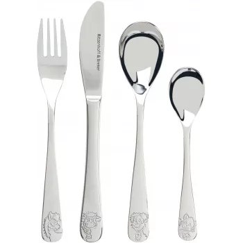 Ritzenhoff & Breker børnebestik GÅRDDYR, 4 dele, rustfrit stål med gårddyrmotiver 819144