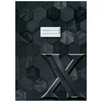 HERMA Omslag X til hæfter, pap, DIN A4, sort, forædlet overflade, mærkningsfelt, 10 stk (20091)