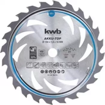 kwb 586154 hårdmetalrundsavklinge 184 x 16 x 1,2 mm, 24 tænder