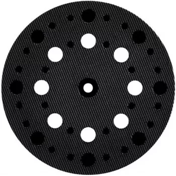 Metabo 630261000 støttepude 125 mm diameter, medium hårdhed, M8-gevind, velcrolukning, 8 støvudsugningshuller