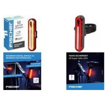 FISCHER FAHRRAD LED cykelbaglygte, genopladelig, sort/rød 50089:FISCHER