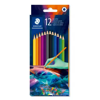 STAEDTLER sekskantede farveblyanter Edition 1, 12-dele i kartonæske, mørke toner, 3,0 mm mine 175C12E2-1