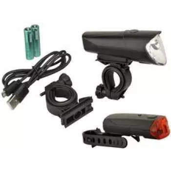 FISCHER cykel LED-belysningssæt 40/20/10 lux, StVZO-godkendt, sort (85346)