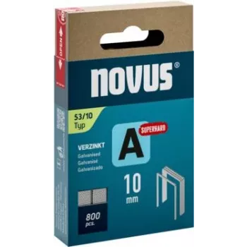 Novus type 53 finrådsklammer A 10 mm superhård forzinket stål 800 stk. 042-0778