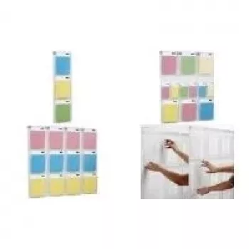 HELIT PLACATIV vægdisplay, 6 A4 højformat + 12 1/3 A4 rum, klar SAN, 35 mm dybde H6812302