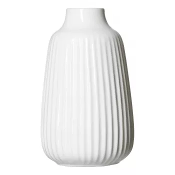Ritzenhoff & Breker SANREMO hvid stentøjsblomstervase 2-sæt, 240 mm, dekorativ rillestruktur 746655