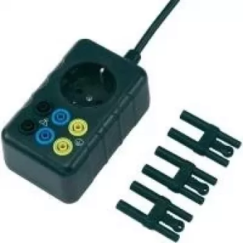 Voltcraft netmåleadapter, Schuko-stik til 4 mm sikkerhedsstikdåser, berøringssikker