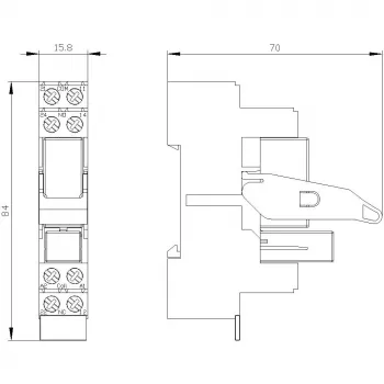 SIEMENS LZS:RT4A4L24 stikrelæ 4PDT 24VDC 2W med LED