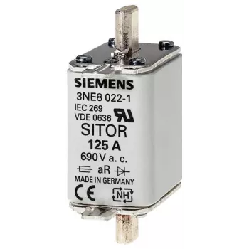 Siemens NH-sikringselement 160 A, størrelse 00, gG, 500 V AC/250 V DC, knivkontakter, frontindikator 3NE8 024-1