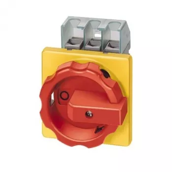 Siemens 3LD2804-0TK53 3-polet hovedafbryder / nødstopafbryder, 125 A, frontmontage, rød/gul