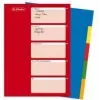 HERLITZ A4 plastregister, 10 dele, blanko, sorterede farver, PP 0,12 mm, flerhulsstansning, med forsideblad (10715415)